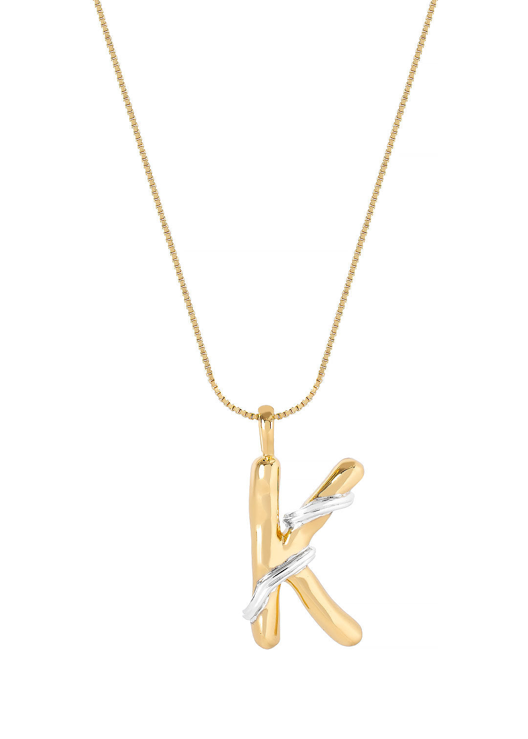 K Pause Initial Necklace