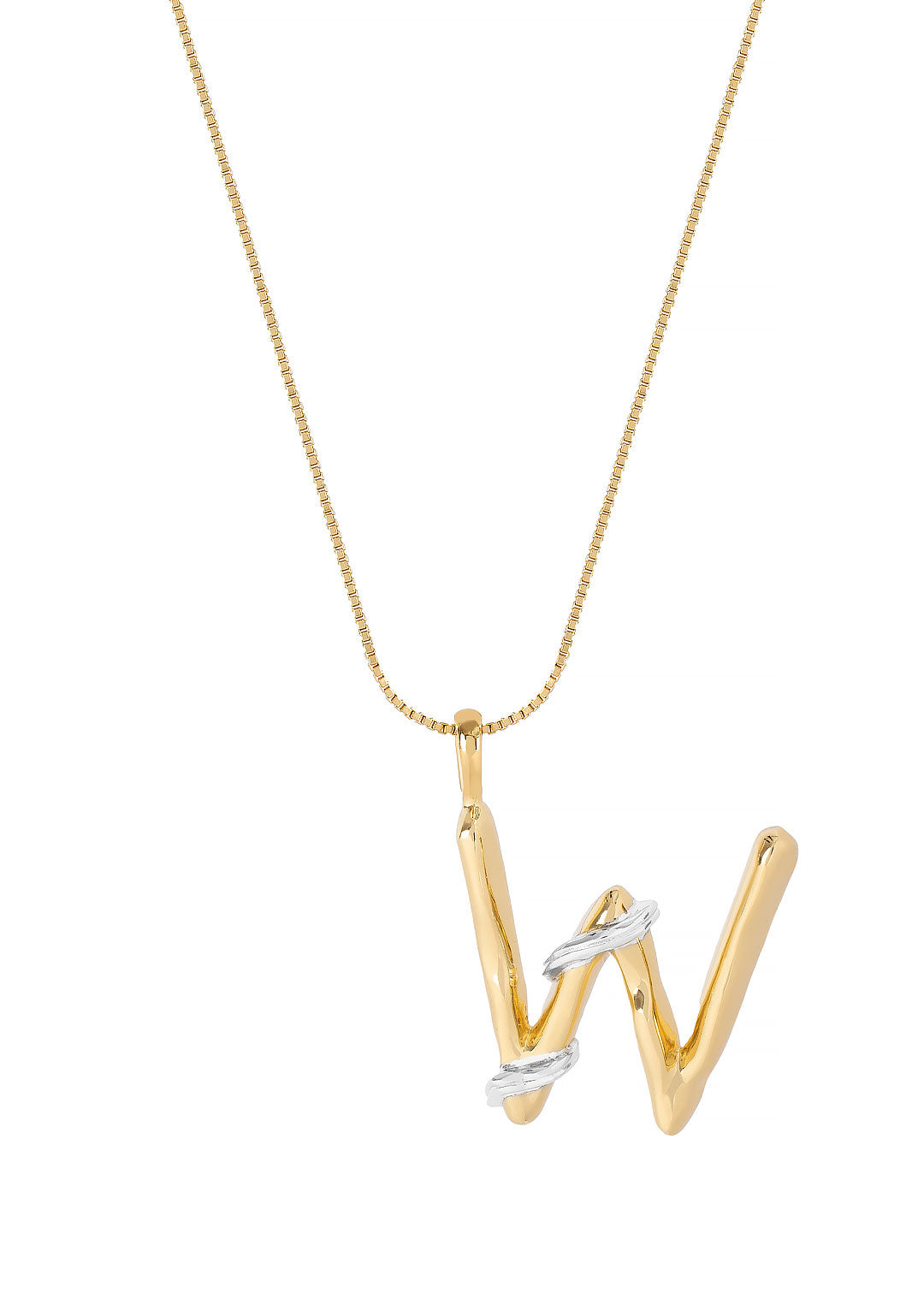 W Pause Initial Necklace