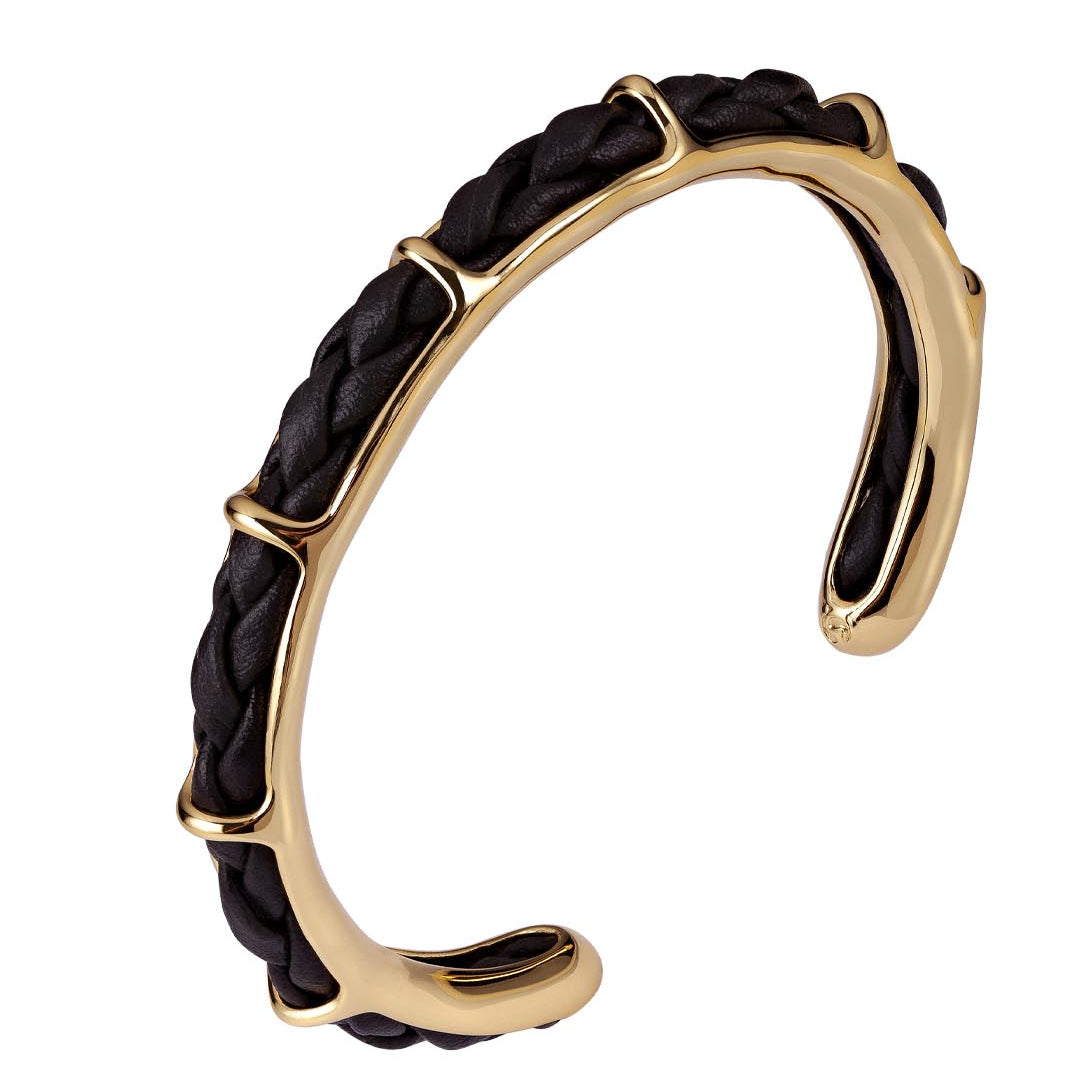 Bracelete Couro Café Estela