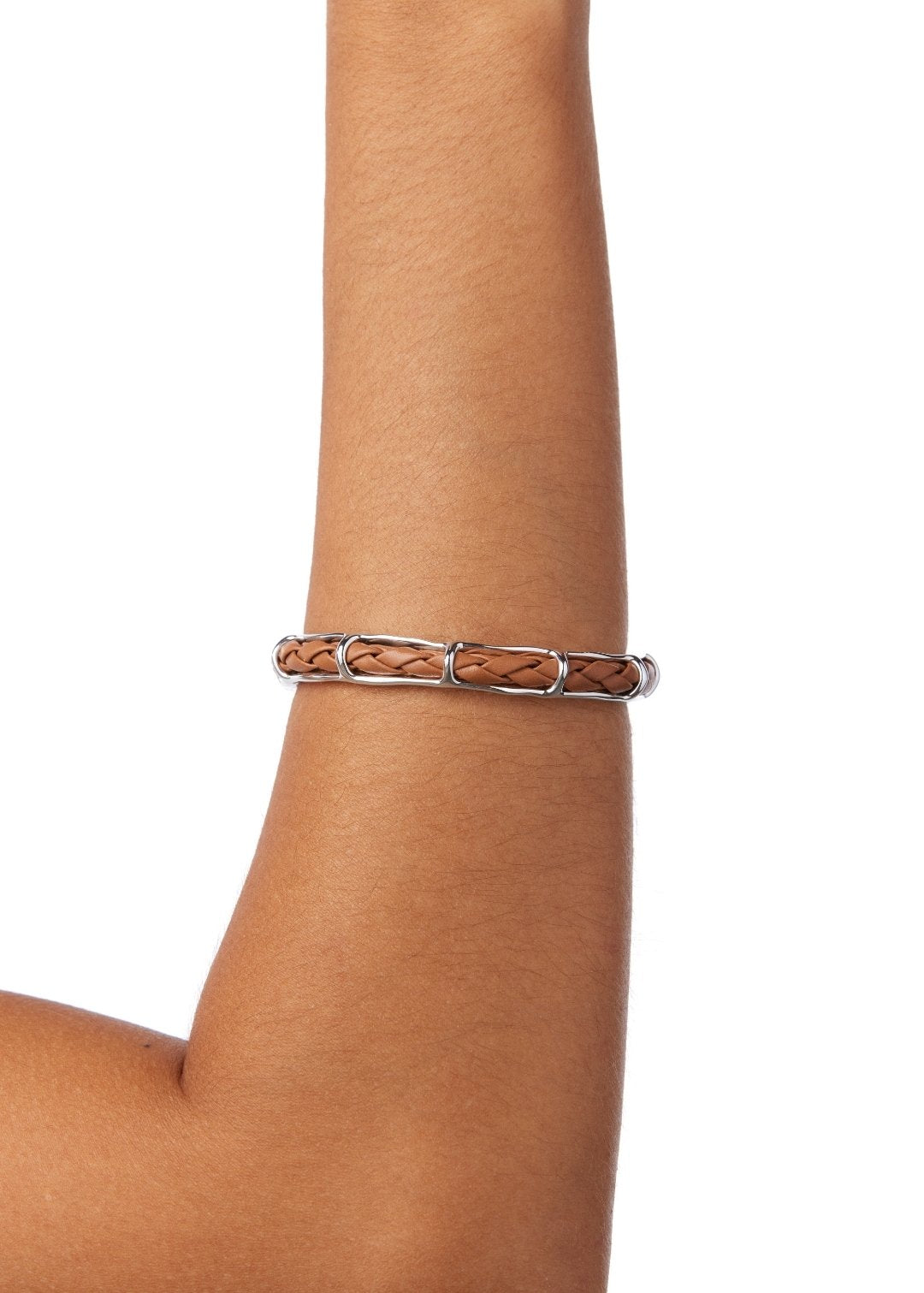 Bracelete Couro Marrom Estela
