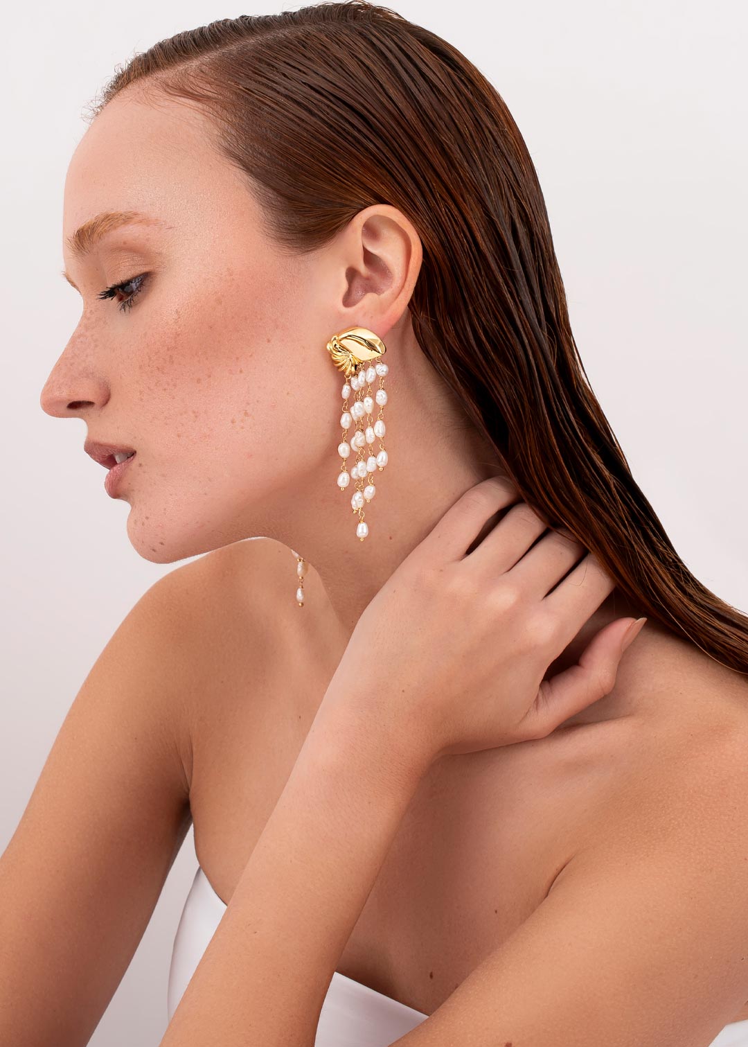 Brinco Cascata Pérola Mergulho