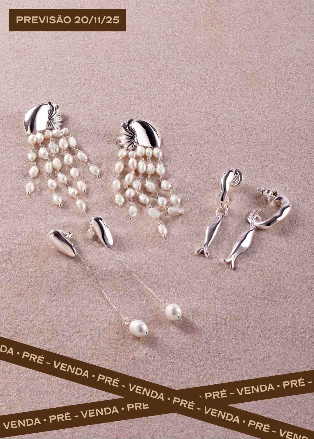 Brinco Mini Alongado Pérola Mergulho